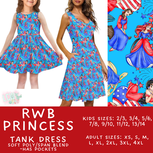 Batch #338 - Magical 4th of July - Closes 5/7 - ETA mid June - RWB Princess Women's & Girl's Tank Dress