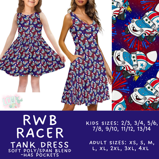 Batch #338 - Magical 4th of July - Closes 5/7 - ETA mid June - RWB Racer Women's & Girl's Tank Dress