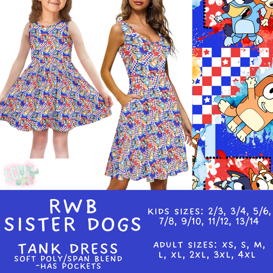 Batch #336 - RWB Characters - Closes 5/7 - ETA mid June - RWB Sister Dogs Women's & Girl's Tank Dress
