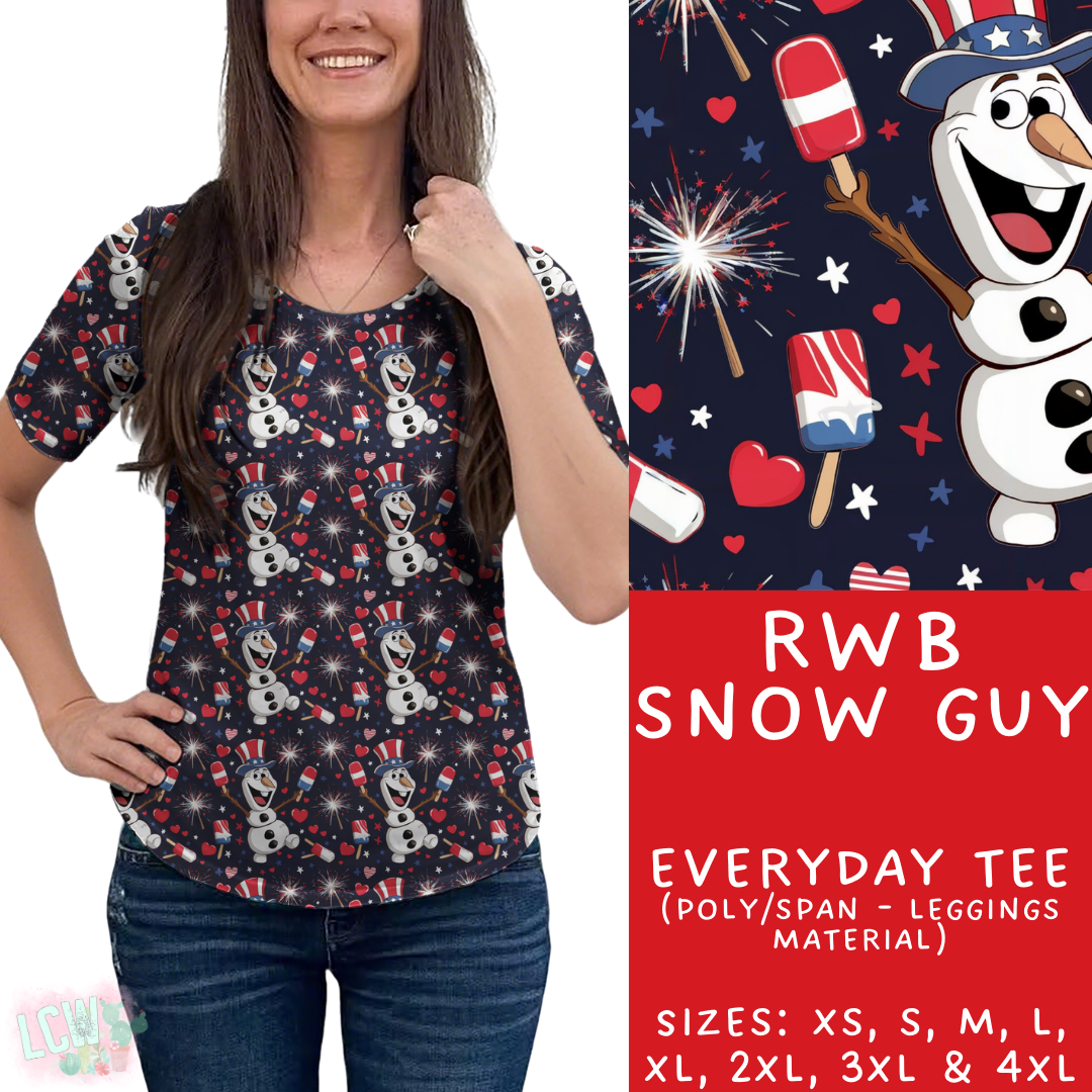 Batch #338 - Magical 4th of July - Closes 5/7 - ETA mid June - RWB Snow Guy Everyday Tee