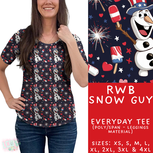 Batch #338 - Magical 4th of July - Closes 5/7 - ETA mid June - RWB Snow Guy Everyday Tee