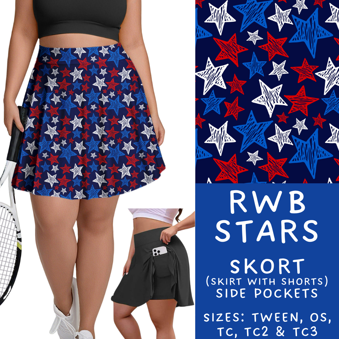Batch #337 - USA Faves - Closes 5/7 - ETA mid June - RWB Stars Skort