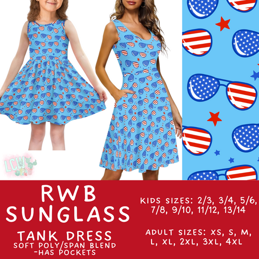 Batch #335 - RWB Tank Dresses - Closes 5/8 - ETA mid June - RWB Sunglass Women's & Girl's Tank Dress