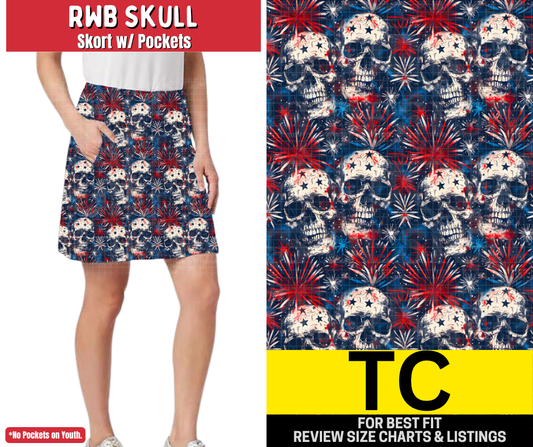 RWB Skull Skort
