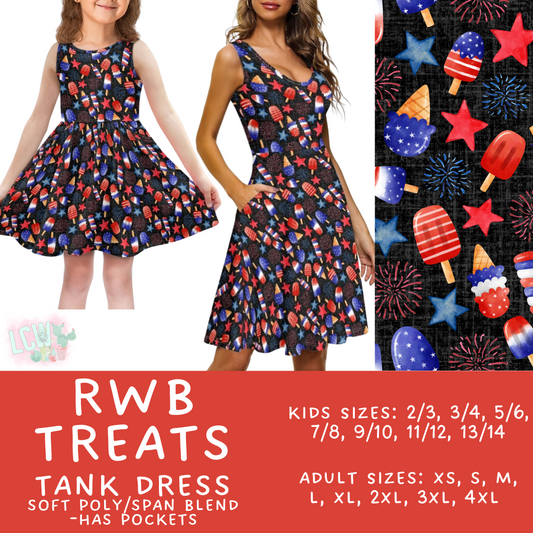 Batch #335 - RWB Tank Dresses - Closes 5/8 - ETA mid June - RWB Treats Women's & Girl's Tank Dress