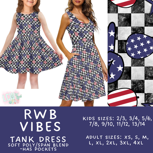 Batch #335 - RWB Tank Dresses - Closes 5/8 - ETA mid June - RWB Vibes Women's & Girl's Tank Dress