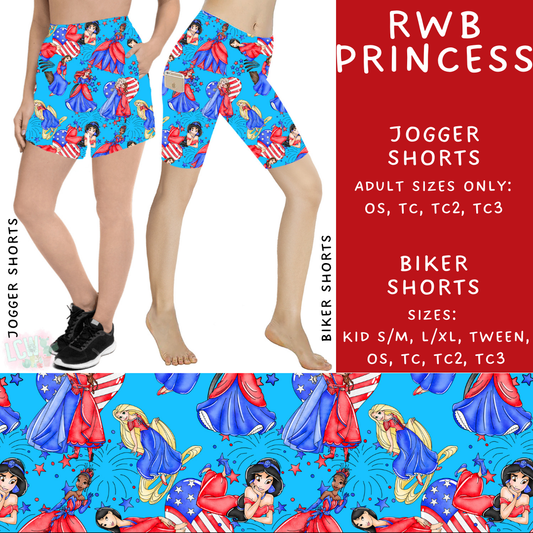 Batch #338 - Magical 4th of July - Closes 5/7 - ETA mid June - RWB Princess Biker & Jogger Shorts