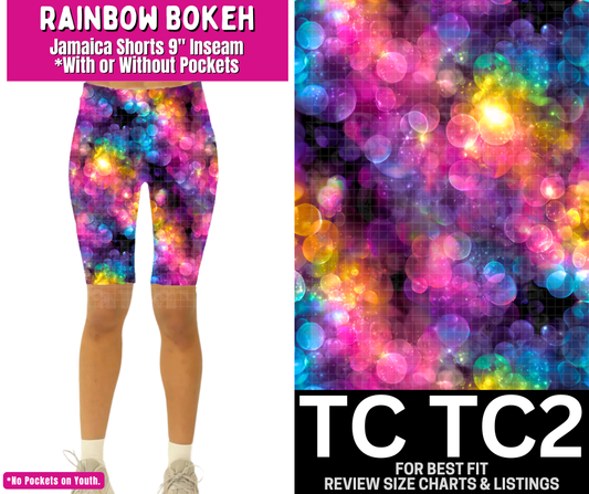Rainbow Bokeh Jamaica Shorts w/ Pockets