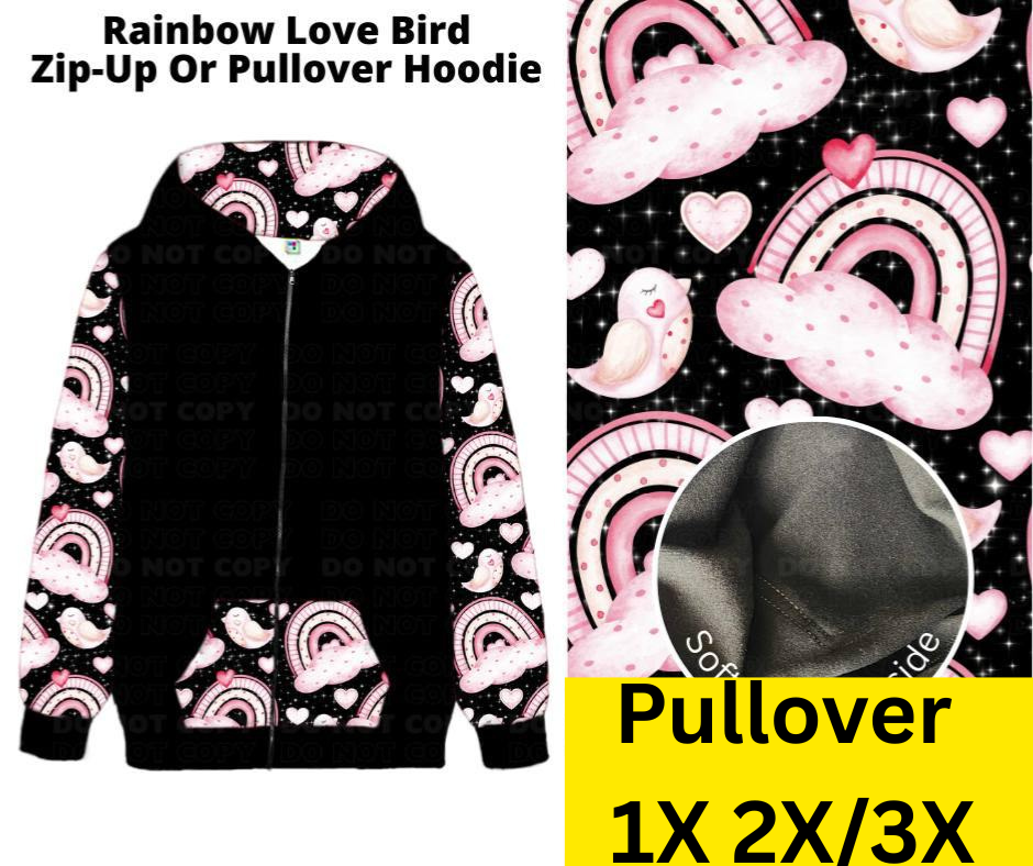 Rainbow Love Bird Pullover Hoodie