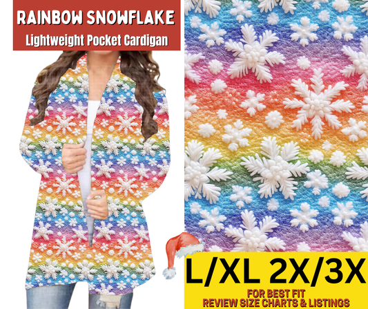 Rainbow Snowflake Pocket Cardigan - Alonna's Legging Land