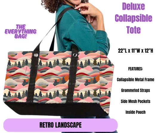 Preorder! Closes 5/19. ETA August. Retro Landscape Collapsible Tote