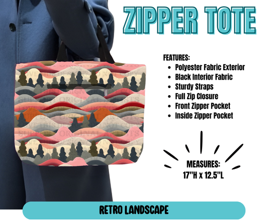 Preorder! Closes 5/21. ETA August. Retro Landscape Zipper Tote
