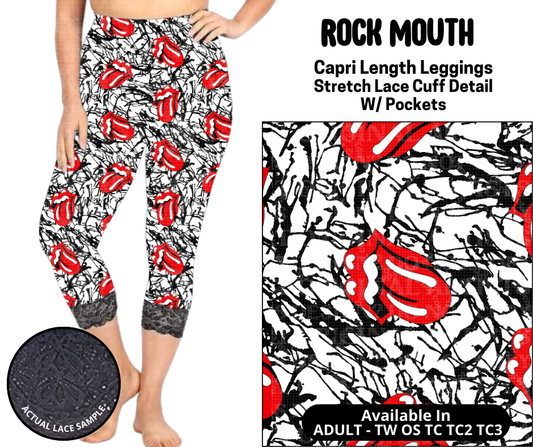 Preorder! Closes 5/12. ETA August. Rock Mouth Lace Cuff Capris w/ Pockets