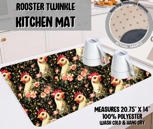 Preorder! Closes 5/22. ETA August. Rooster Twinkle Kitchen Mat