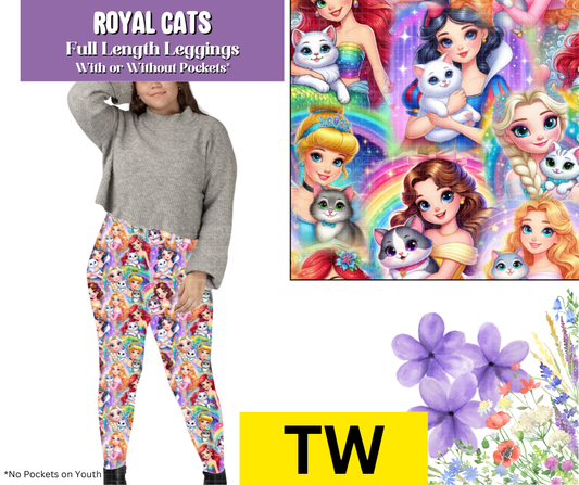 Royal Cats Full Length Leggings w/ Pockets