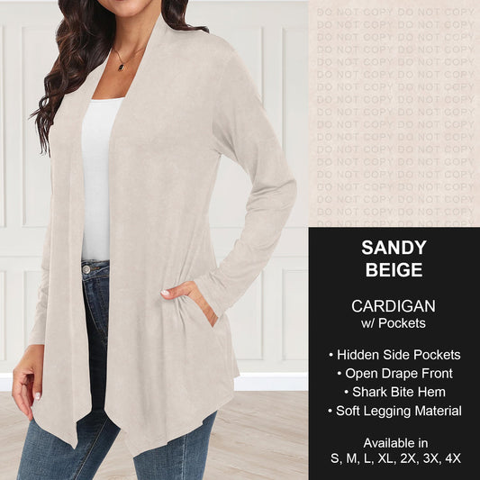 B280 - Preorder Sandy Beige Cardigan w/ Pockets (Closes 3/22. ETA: late May)