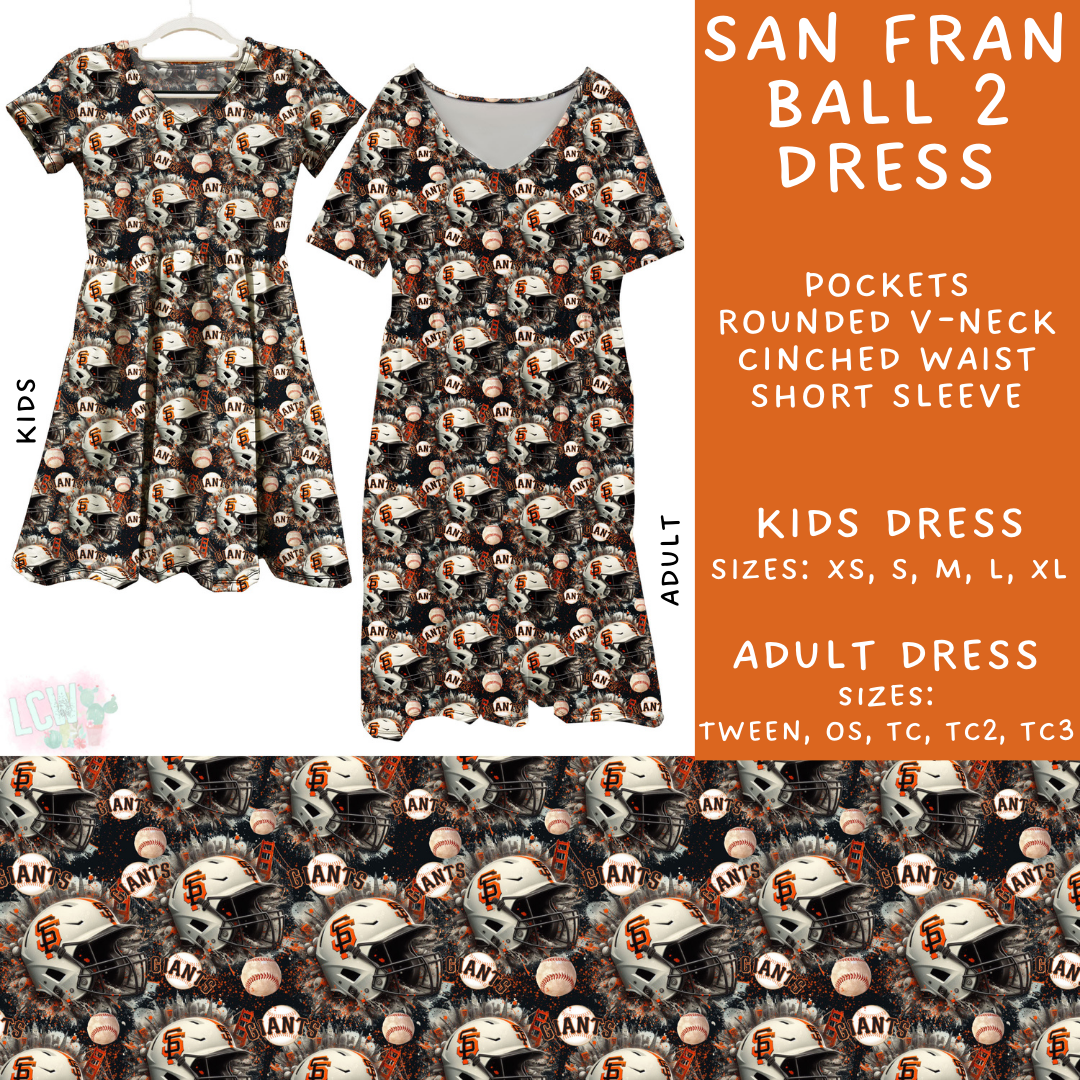Batch #498 - Strike Out 3 - Closes 3/2 - ETA early May - San Fran Ball 2 Adult & Kids Dresses - Alonna's Legging Land