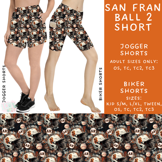 Batch #498 - Strike Out 3 - Closes 3/2 - ETA early May - San Fran Ball 2 Biker & Jogger Shorts - Alonna's Legging Land