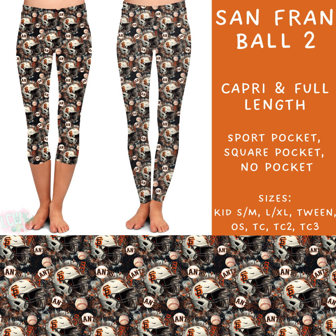 Batch #498 - Strike Out 3 - Closes 3/2 - ETA early May - San Fran Ball 2 Full and Capri Length Leggings - Alonna's Legging Land