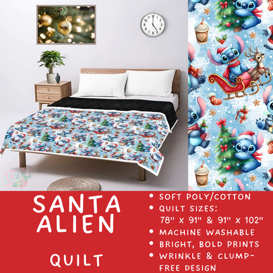Batch #597 - Christmas Quilts - Closes 10/12 - ETA early Dec - Santa Alien Quilt