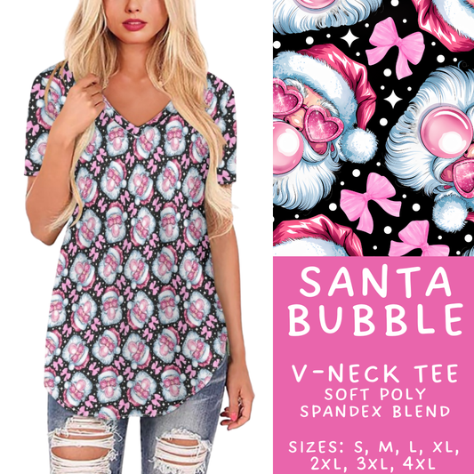 Batch #424 - Jingle All The Way - Closes 10/3 - ETA mid/late Nov - Santa Bubble V-Neck Tee