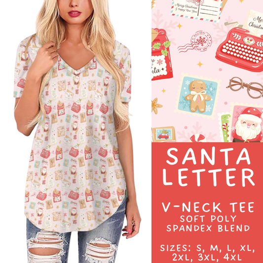 Batch #424 - Jingle All The Way - Closes 10/3 - ETA mid/late Nov - Santa Letter V-Neck Tee