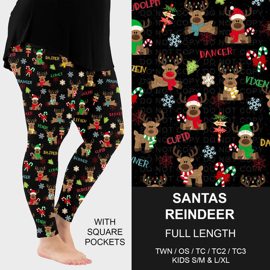 B254 - Preorder Santas Reindeer Leggings w/ Pockets (Closes 10/05. ETA early Dec.)