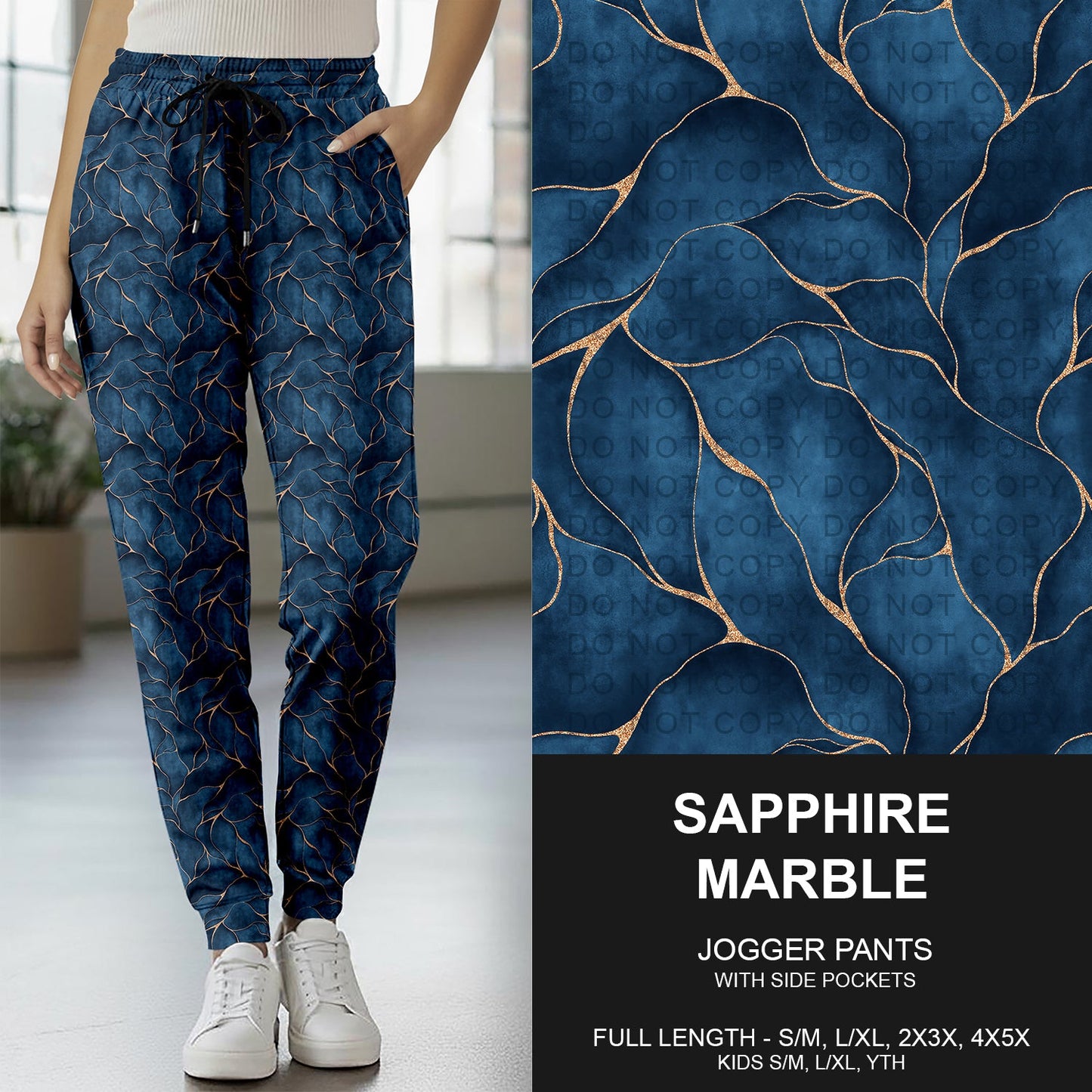 B261 - Preorder Sapphire Marble Joggers (Closes 11/16. ETA late Jan.)
