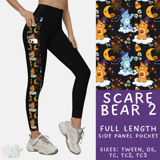 Ready to Ship - Scare Bear 2 Side Panel Pocket Leggings - OS & TC2