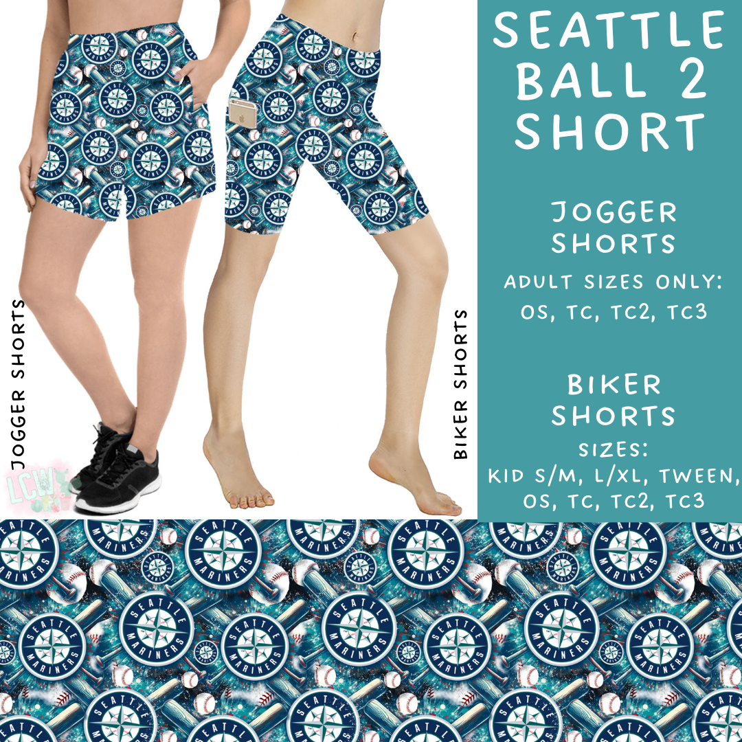 Batch #498 - Strike Out 3 - Closes 3/2 - ETA early May - Seattle Ball 2 Biker & Jogger Shorts - Alonna's Legging Land