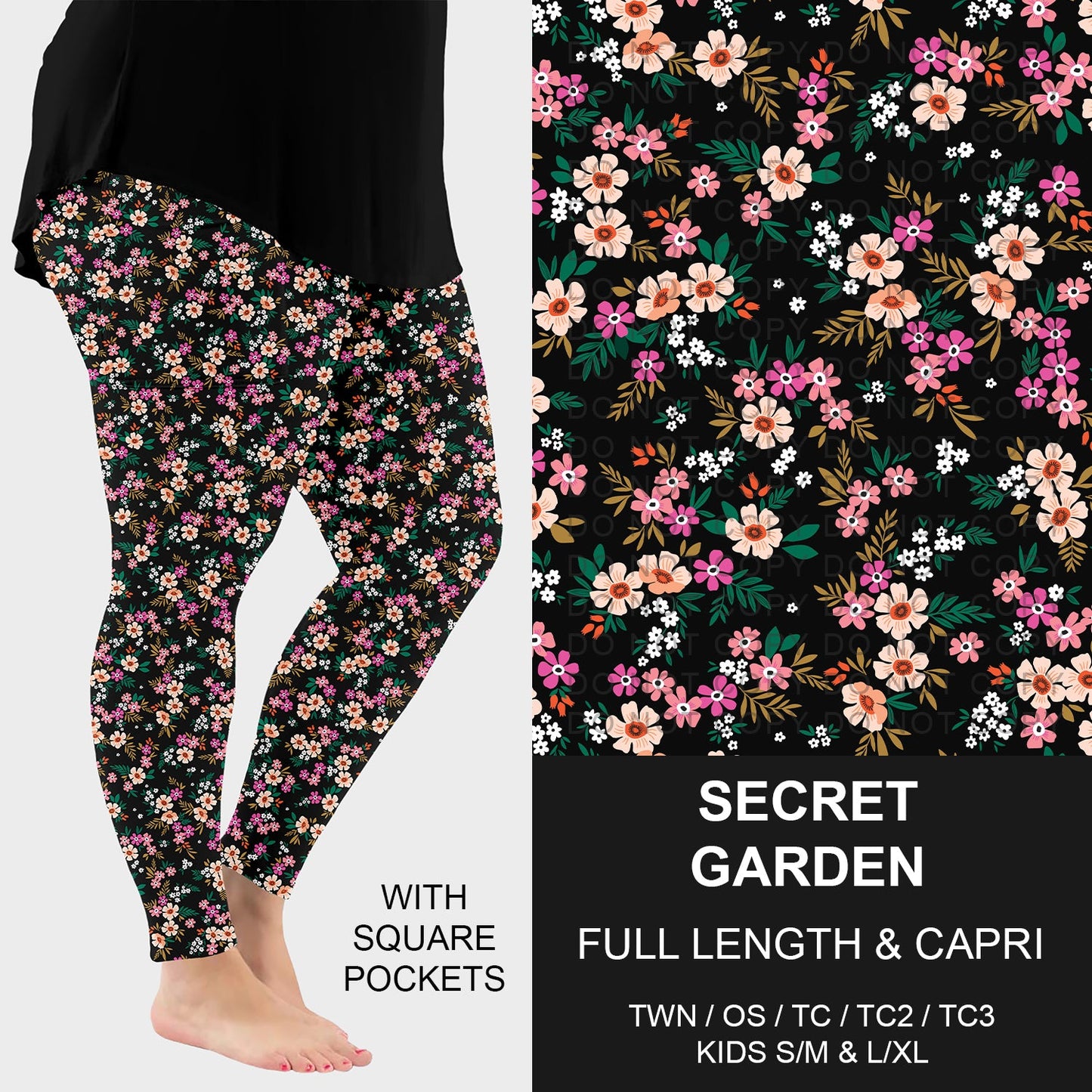 B262 - Preorder Secret Garden Leggings w/ Pockets (Closes 11/23. ETA: late Jan.)