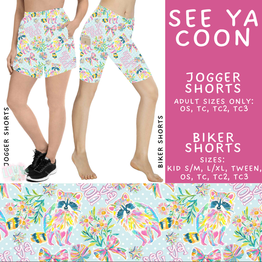 Batch #538 - Fun Run 23 - Closes 6/3 - ETA early August - See Ya Coon Biker & Jogger Shorts