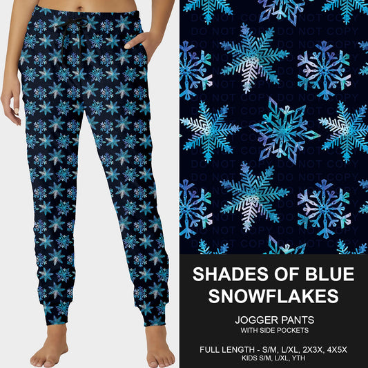 B258 - Preorder Shades of Blue Snowflakes Joggers (Closes 11/02. ETA mid Jan.)