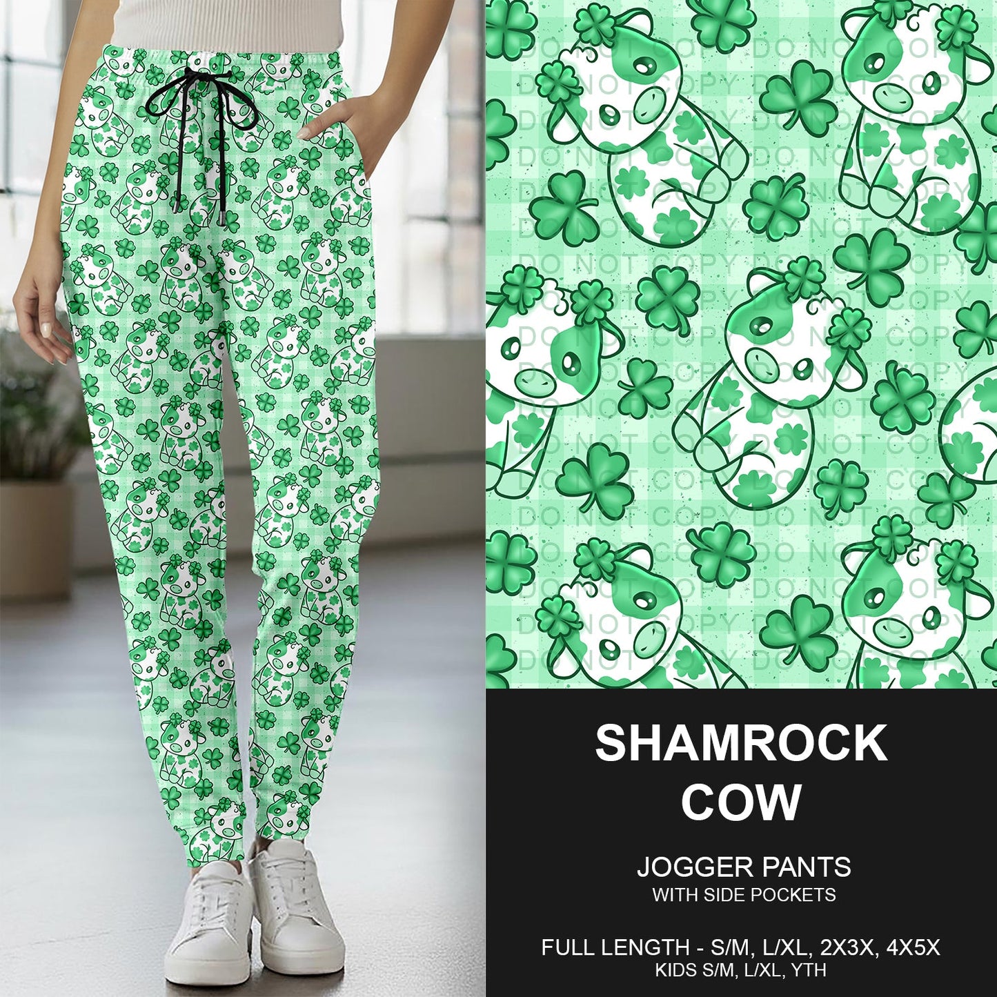 B268 - Preorder Shamrock Cow Joggers (Closes 12/28. ETA mid Feb.)