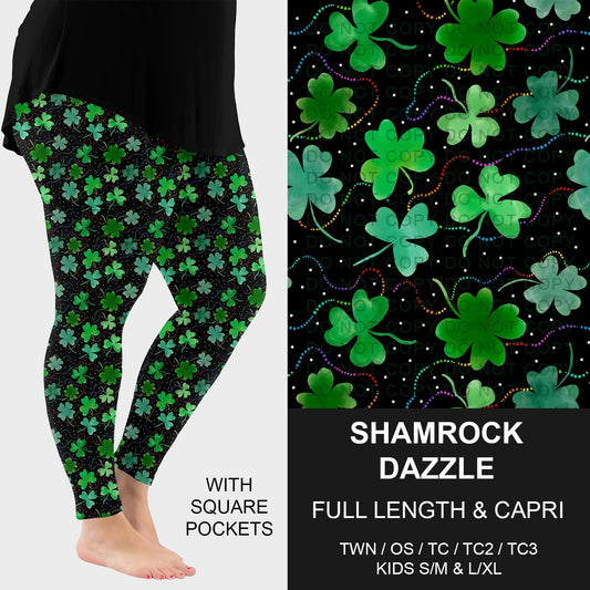 B268 - Preorder Shamrock Dazzle Leggings w/ Pockets (Closes 12/28. ETA: mid Feb.)