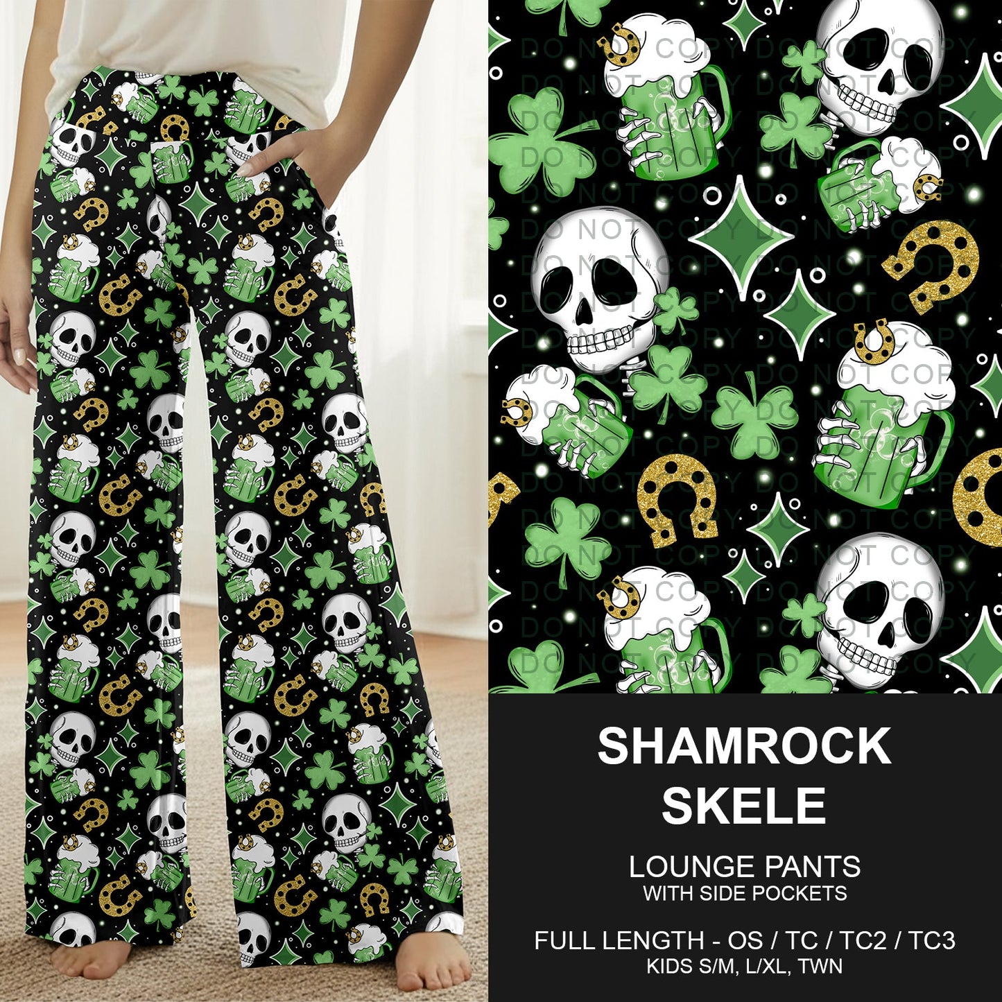 B268 - Preorder Shamrock Skele Lounge Pants (Closes 12/28. ETA mid Feb.)