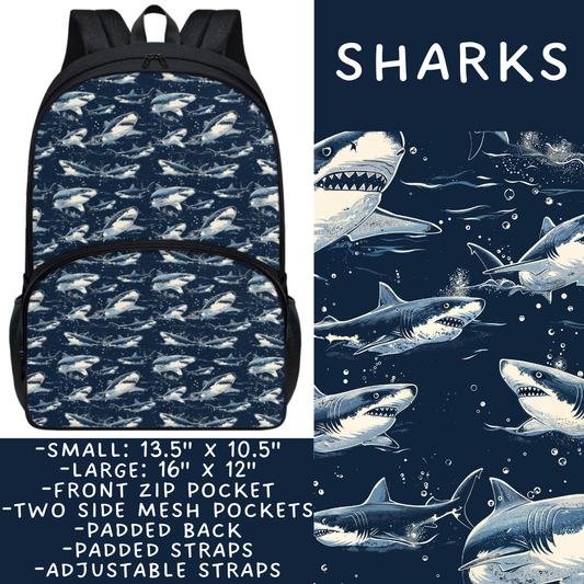 Batch #545 - Back to School 3 - Closes 6/19 - ETA early/mid August - Sharks Backpacks