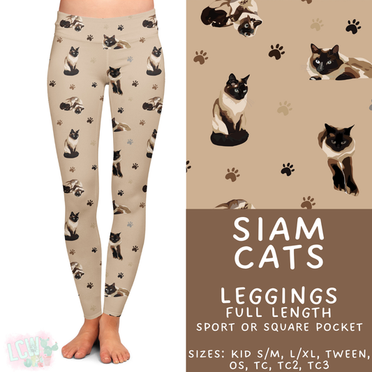 Batch #411 - July Request Run - Closes 9/11 - ETA late October - Siam Cats Full Length Leggings