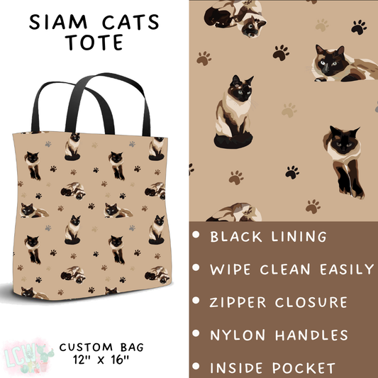 Batch #411 - July Request Run - Closes 9/11 - ETA late October - Siam Cats Tote