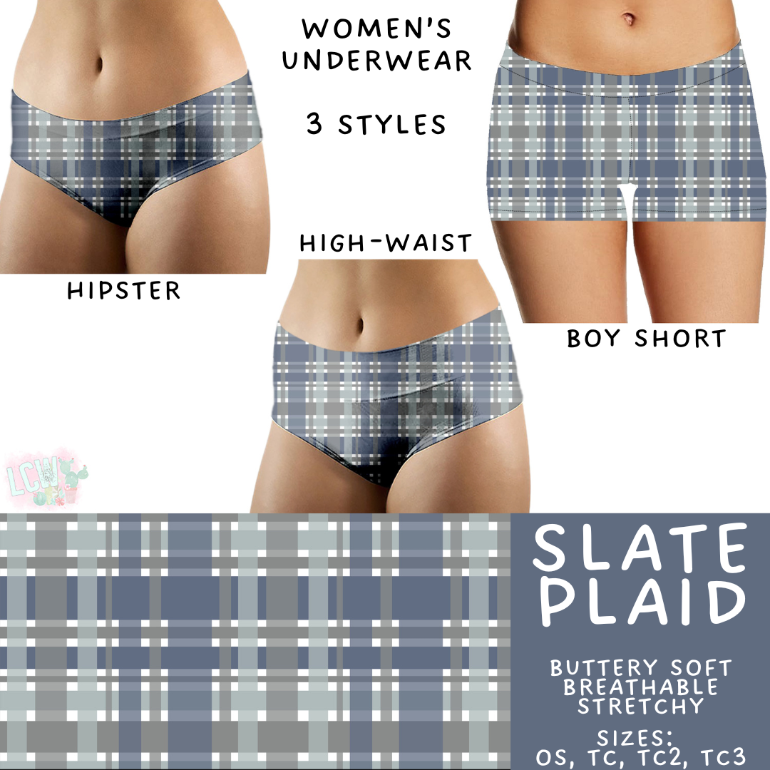 Batch #473 - Comfortable Underwear 5 - Closes 1/9 - ETA early March - Slate Plaid Women's Underwear