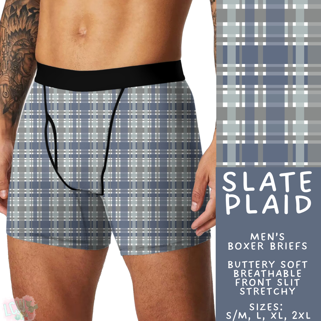 Batch #473 - Comfortable Underwear 5 - Closes 1/9 - ETA early March - Slate Plaid Men's Boxer Briefs