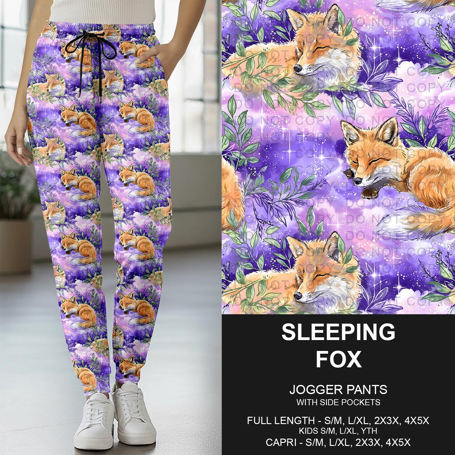 B274 - Preorder Sleeping Fox Joggers (Closes 2/22. ETA: late April) - Alonna's Legging Land