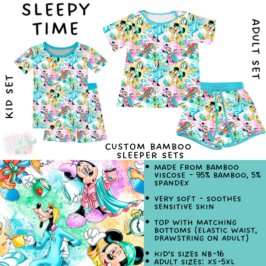 Ready To Ship - Sleepy Time Adult & Kid's Bamboo Short Sleeper Set - 4T, 5T, Adult S, L & XL