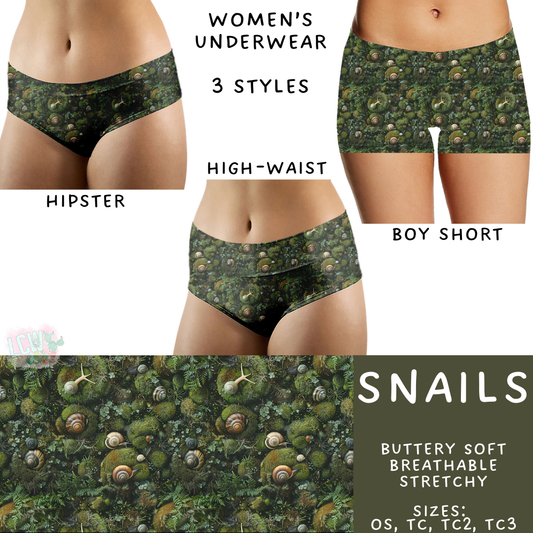 Batch #340 - Comfortable Underwear 4 - Closes 5/16 - ETA early July - Snails Women's Underwear