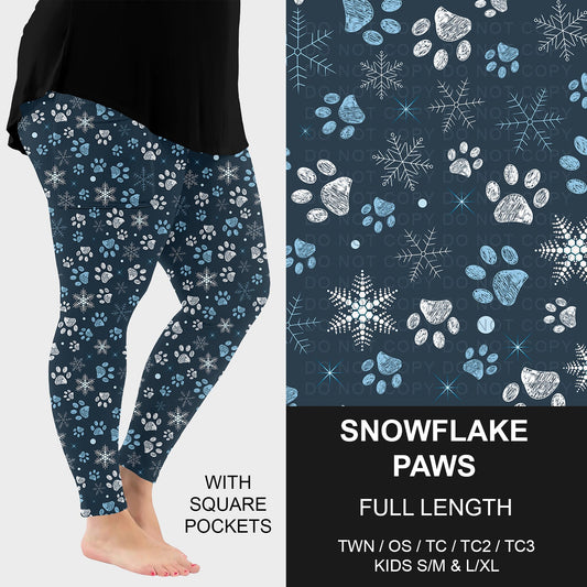 B253 - Preorder Snowflake Paws Leggings w/ Pockets (Closes 9/28. ETA late Nov.)
