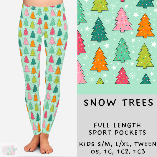 Ready To Ship - Snow Trees Leggings - Kids SM