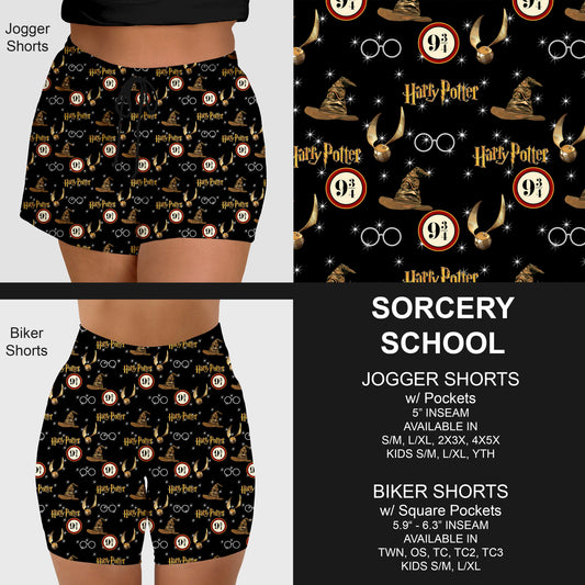 B149 - Preorder Sorcery School Jogger/Biker Shorts w/ Pockets (Closes 5/03. ETA: mid July)