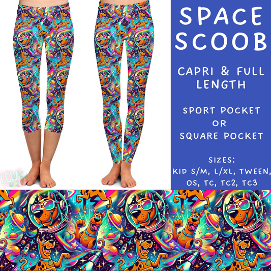 Ready To Ship - Space Scoob Full Length Leggings Sport TC2, Capri Sport OS