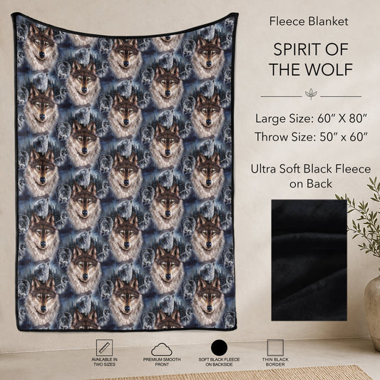 B304 - Pre-Order Spirit of the Wolf Fleece Blanket (Closes 7/31. ETA: early Oct)