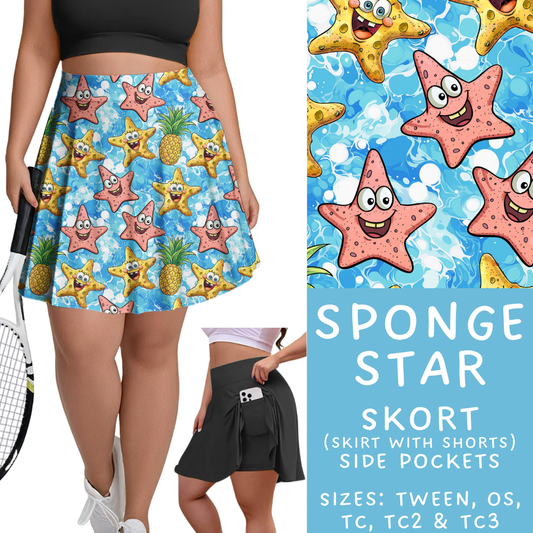 Batch #339 - Character Summer - Closes 5/15 - ETA mid July - Sponge Star Skort
